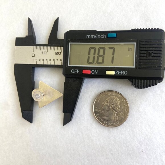 Sterling Silver 925 Gold Vermeil Bali Style Mixed Metal Triangle Stud Earrings - Picture 13 of 16